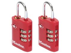 Master Lock TSA Combination Zinc Padlocks 3 Digit 30mm x 2 - MLK4686EURT