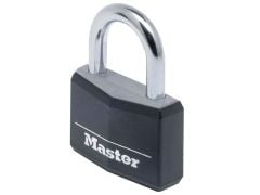 Master Lock Aluminium Black Vinyl Cover 40mm Padlock 4-Pin - MLK9140BLK
