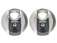 Master Lock Excell Stainless Steel Discus 70mm Padlock Keyed Alike x 2 - MLKM40T