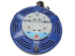 Masterplug Cassette Cable Reel 15 Metre 4 Socket Thermal Cut-Out Blue 10A 240 Volt - MSTLCT15104R