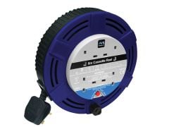 Masterplug Cassette Cable Reel 8 Metre 4 Socket Thermal Cut-Out Blue 13A 240 Volt - MSTMCT08134R