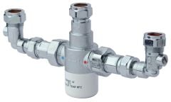 Bristan Gummers 15mm Thermostatic Mixing Valve with Isolation Elbows - MT503CP-ISOELB