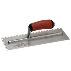 Marshalltown Notched Trowel 702SD Square 1/4in Durasoft Handle 11 x 4.1/2in - M/T702SD