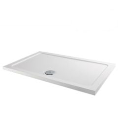 MX Elements 1000x800 Anti-Slip Flat Top Rectangular Shower Tray - White