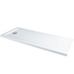 MX Trays Elements 1700x700 Anti-Slip Flat Top Rectangular Shower Tray with End Waste - White - ASST2
