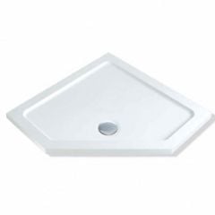MX DucoStone Pentangle Shower Tray 900x900mm - White - XF2