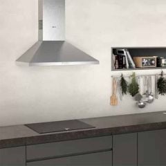 Neff N30 D72PBC0N0B 75cm Pyramid Chimney Cooker Hood - Stainless Steel - Mounted Front View