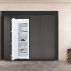 Neff N90 GI7815CE0G Built-In Frost Free Tall Freezer - White - Wall Mounted Front View