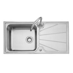 Leisure Nimbus 1 Bowl 1000x500mm Inset Kitchen Sink with Reversible Drainer - NIM1051/