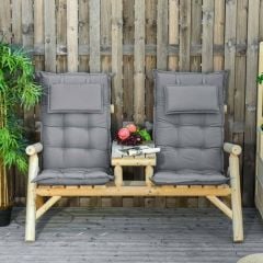 Outsunny 2 Piece Back and Seat Garden Chair Cushions - 90x1200x500mm - Grey - 84B-520V70