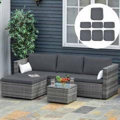 Outsunny 7 Piece Garden Cushion Covers - Grey - 84B-522