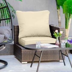 Outsunny Seat and Back Replacement Garden Cushion - 150x630x550mm - Beige - 84B-941V71BG