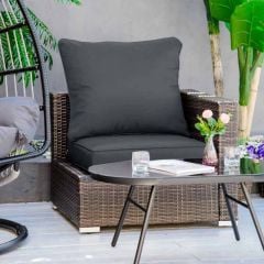 Outsunny 2 Piece Back and Seat Garden Chair Cushions - 150x630x550mm - Grey - 84B-941V71CG
