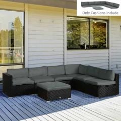 Outsunny 14 Piece Garden Furniture Cushions - Grey - 84G-018V70GY