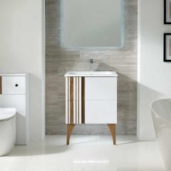 Calypso Novoli 600 Wall Hung Vanity Unit - Opal White - 4522