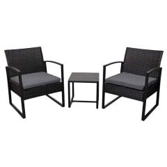 Oseasons® Cumberland KD Rattan Bistro 2 Seat Tea for Two Set - Black - 106982 Main Image