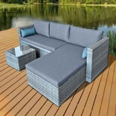 Oseasons® Hampton KD Rattan 3 Seat Corner Sofa Set - Grey - 106985