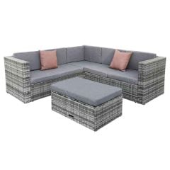 Oseasons® Hampton KD Rattan 5 Seat Corner Sofa Set - Grey - 106986