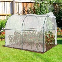 Outsunny Walk-in Greenhouse with Roll-Up Door 200L x 250W x 200Hcm - Transparent - 01-0467