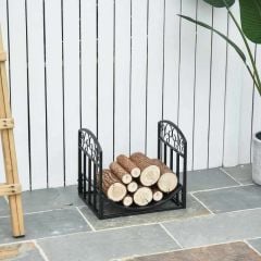 Outsunny Iron Arched Log Rack - Black - 842-153