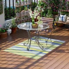 Outsunny 121 x 182cm Reversible Outdoor Rug - Blue & Yellow - 844-641V00MX