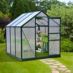 Outsunny Walk In Mini Greenhouse with Sliding Door & Roof Vent 190L x 192W x 201Hcm - Dark green - 845-058