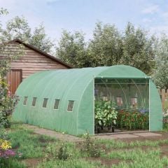 Outsunny Large Walk-in Polytunnel Greenhouse 600L x 300W x 200Hcm - Green - 845-156