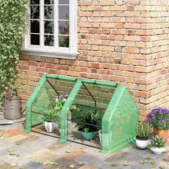 Outsunny Mini Polytunnel Greenhouse with Zipper Windows 180L x 90W x 90Hcm - Green - 845-204V03GN