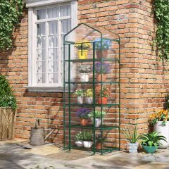 Outsunny 5 Tier Mini Greenhouse with PVC Cover 193H x 69L x 49Wcm - Green - 845-383V01