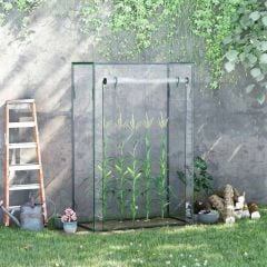 Outsunny Mini Greenhouse with PVC Cover & Roll-Up Door 100L x 50W x 150Hcm - Transparent - 845-386V02