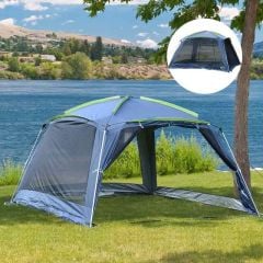 Outsunny Pop Up Tent - 8 Man Tent - Dark Blue / Green - A20-019