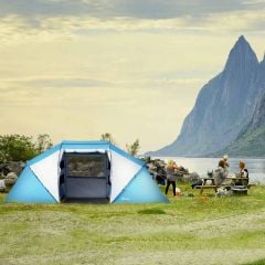 Outsunny 6 Man Tent - Blue - A20-044
