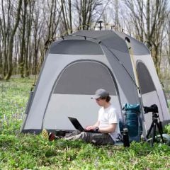 Outsunny 4 Man Pop Up Tent - Light Grey - A20-054LG