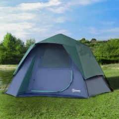 Outsunny Lightweight Camping Tent - 4 Man Tent - Green - A20-123