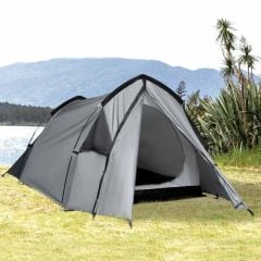 Outsunny Camping Tent with Large Window - 2 Man Tent - Dark Grey /  Black - A20-171