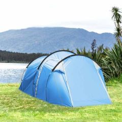 Outsunny Camping Tent - 3 Man Tent - Light Blue / Grey- A20-173LB