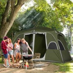Outsunny Outdoor Camping Tent Family - 8 Man Tent - Green - A20-226GN