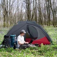 Outsunny Compact Outdoor Camping Tent - 2 Man Tent - Grey - A20-265CG