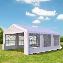 Outsunny Marquee with 6x Windows & 2 Doors 4000x6000mm - White - 01-0805