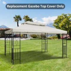 Outsunny 2 Tier Gazebo Replacement Canopy 4000x3000mm - Cream White - 100110-052CW