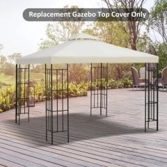 Outsunny 2 Tier Gazebo Replacement Canopy 3000x3000mm - Cream White - 100110-053CW