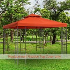 Outsunny 2 Tier Gazebo Replacement Canopy 3000x3000mm - Rusty Red - 100110-053TE