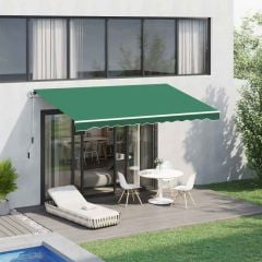 Outsunny Manual Retractable Awning 4 x 3m - Green - 100110-009G Main Image