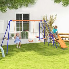 Outsunny Kids Swing Set - Mulitcolour - 344-080V00MX