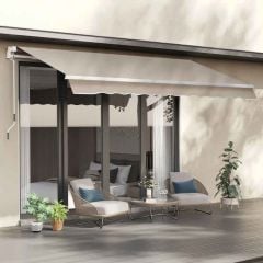 Outsunny Manual Retractable Awning 3.5 x 2.5m Beige - 840-174V01CW Main image