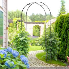 Outsunny Vintage Style Arbor & Trellis Garden Arch - Black - 844-281