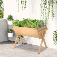 Outsunny Large Wooden Raised Garden Planter - Brown - 845-288
