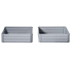 Outsunny Raised Garden Galvanized Steel Planter Boxes - Set of 2 - Grey - 845-517GY Lifestyle