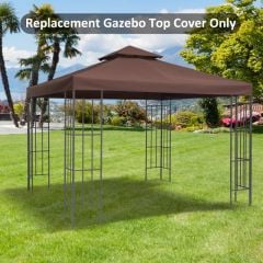 Outsunny 2 Tier Gazebo Replacement Canopy 3000x3000mm - Coffee - 84C-041