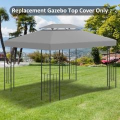 Outsunny 2 Tier Gazebo Replacement Canopy 4000x3000mm - Grey - 84C-102MX